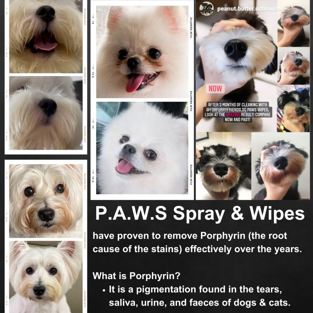 Tear and saliva stains removal